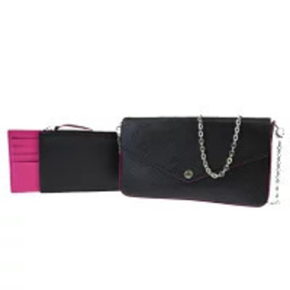 Louis Vuitton Pochette Felicie Shoulder Bag Clutch Epi Noir Black